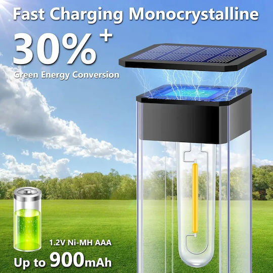 Waterproof Solar Floor Light 1.5W 30lm Warm White 2700K with Photocell IP65