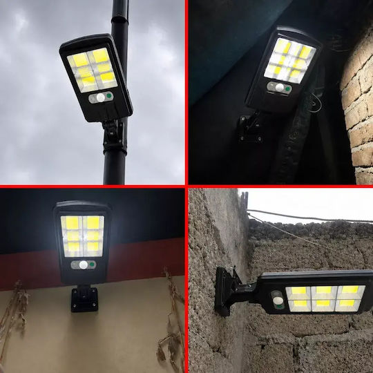 Set of 2 Wall Mounted Solar Lights Cold White 6500K with Motion Sensor and Photocell IP65