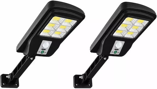 Set of 8 Wall Mounted Solar Lights Cold White 6500K with Motion Sensor and Photocell IP65