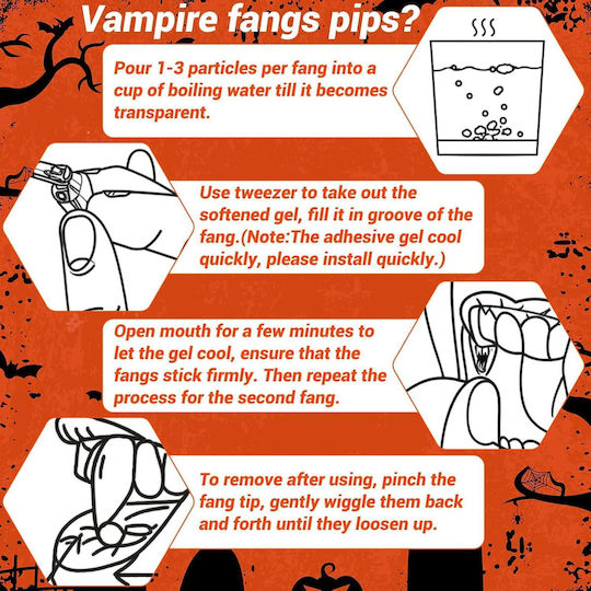 Vampir Karnevalsaccessoires Zähne Weiß für Halloween