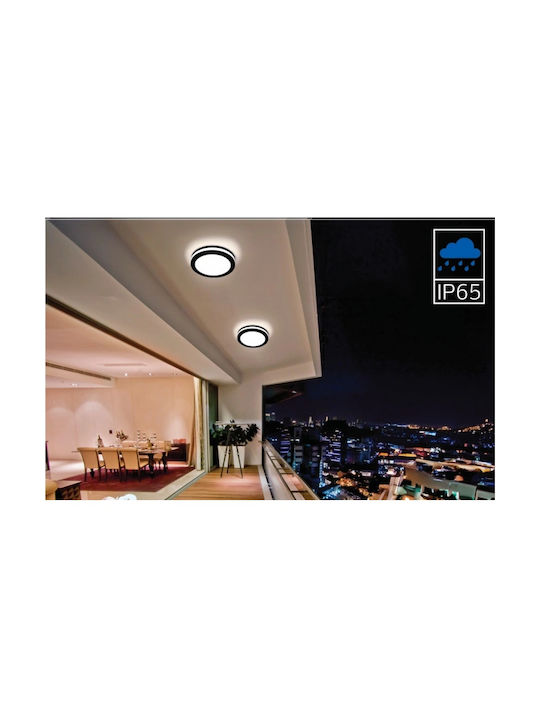 Horoz Electric Πλαφονιέρα Οροφής Μαύρη με Ενσωματωμένο LED
