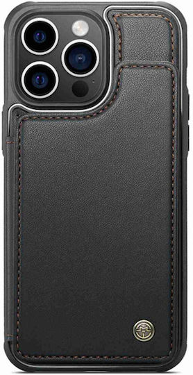 Caseme C22 iPhone 15 Pro Max Card Wallet Rfid Husă Din Piele Neagră