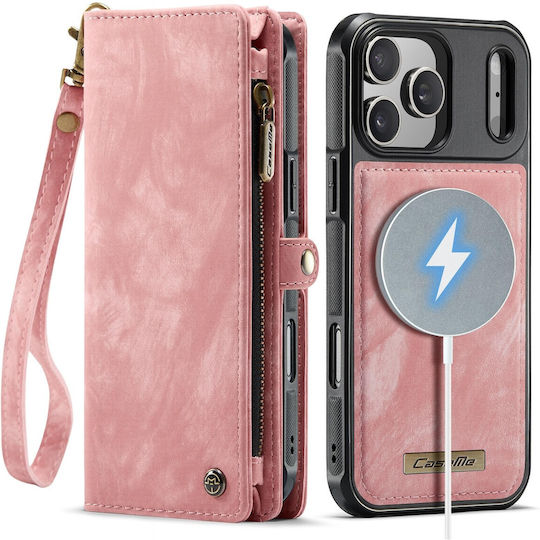 Caseme 008 Iphone 17 Pro Max 5g Θήκη Πορτοφόλι Αποσπώμενη Θήκη Σιλικόνης Pink