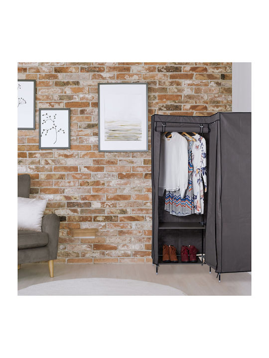 Relaxdays Dulap Din Material De Colț Cu Fermoar Și Rafturi În Culoare Gri 100x83x169cm