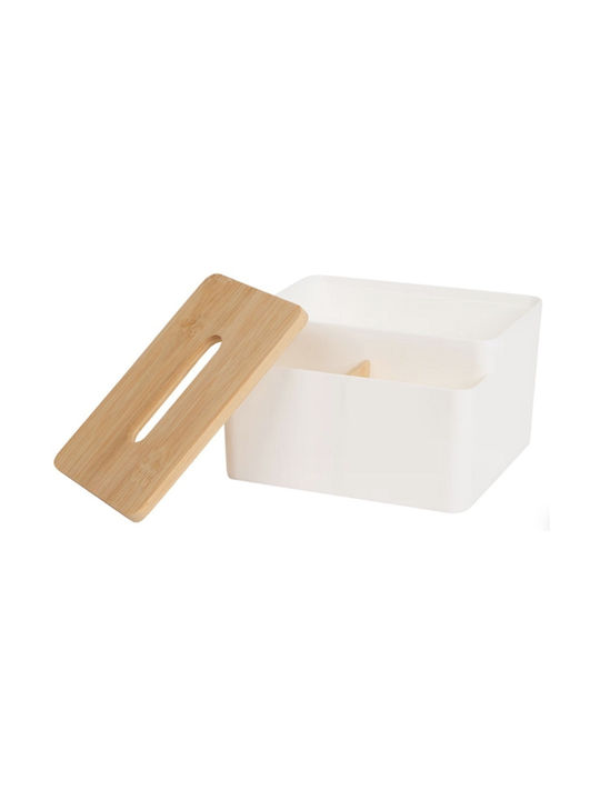 Suport Pentru Șervețele Din Lemn Alb 17x17cm