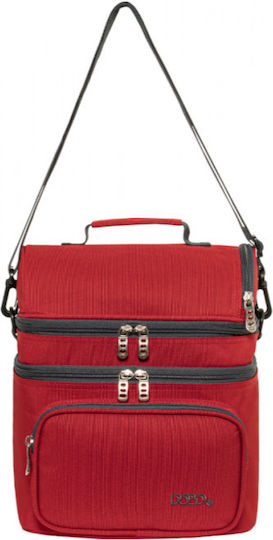 Polo Double Cooler Σχολικό Ισοθερμικό Τσαντάκι Φαγητού Πλάτης Dark Red