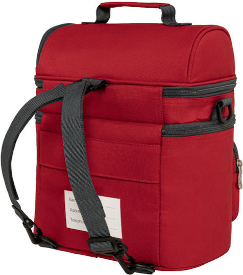 Polo Double Cooler Σχολικό Ισοθερμικό Τσαντάκι Φαγητού Πλάτης Dark Red