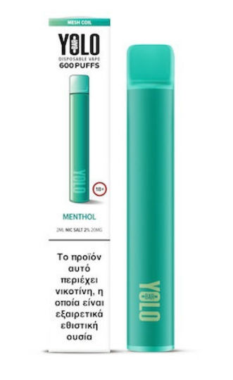 Yolo Țigară Electronică de unică folosință 600 Inhalări Menthol 2ml 20mg Maro