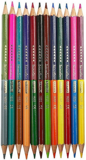 Double-sided Hexagonal Pencil Crayons 12/24 Flamingo