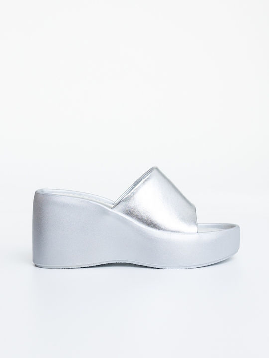 Platforme Dama Tip Slip On Argintii