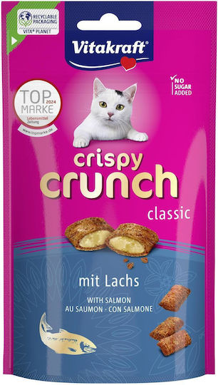 Vitakraft Crispy Crunch Cat Treats with Salmon for Adult Cats 60g