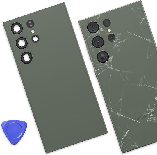 Clappio Ersatzabdeckung Für Galaxy S23 Ultra Mit Integriertem Kleber Grün