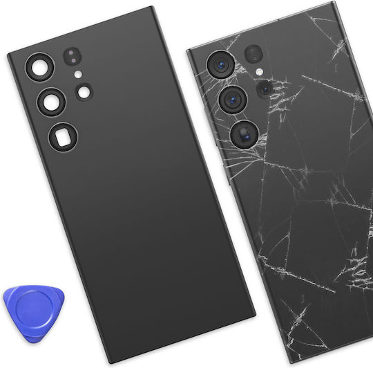 Clappio Replacement Battery Cover Galaxy S23 Ultra Integrated Adhesive Black