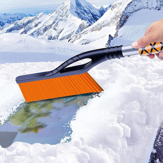 Perie Răzuitoare Zăpadă Gheață Mașină Alista Home Multifuncțională Detasabilă Mâner Antiderapant Aluminiu Plastic Spargător Gheață Parbriz Soluție Iarnă Dezghețare 68x24x11.1 Cm Portocalie