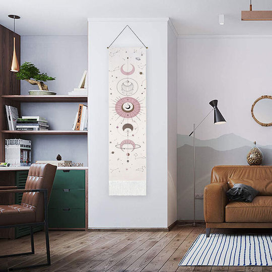 FRIPIA Hanging Wall Decor White Made of Fabric 130x32.5cm