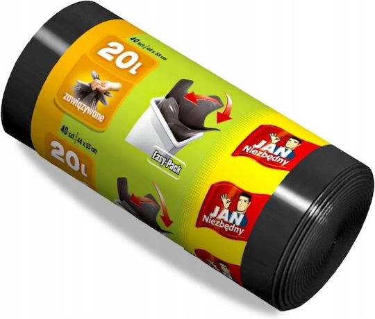 Sarantis Sacuri De Gunoi Capacitate 20lt Cu Mânere 55x44cm 40 Bucăți Negre