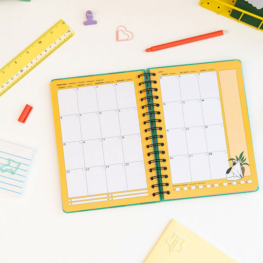 Academic Spiral Diary Hard Cover 2026/2027 Weekly 12 Months 15x21cm Meow Meow