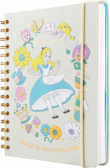 Academic Weekly Diary 2026/2027 12 Months A5/14.8x21cm Disney Alice In Wonderland