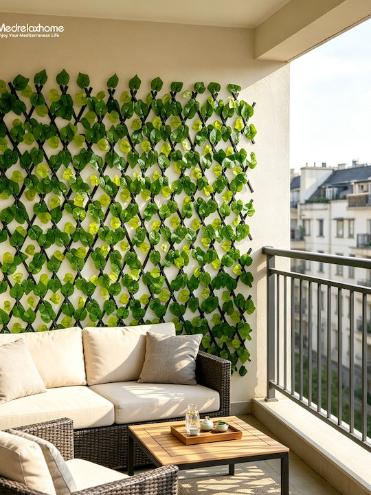 Gard Artificial Cu Frunze Pe Plasă Extensibilă 180*90