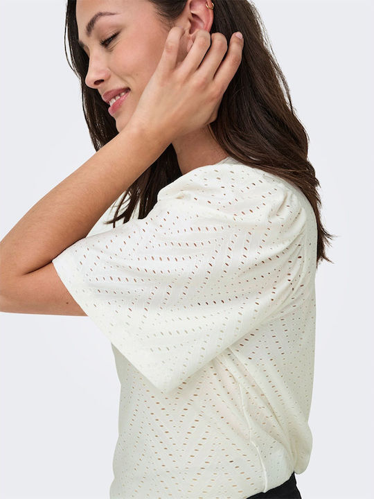Women's Blouse Short Sleeve White