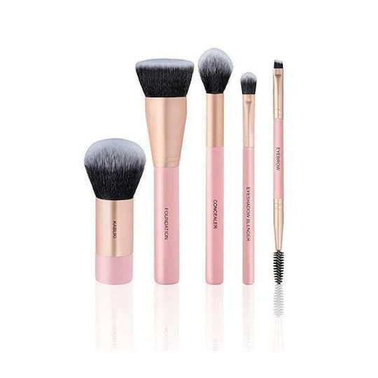 Mon Reve Set with Makeup Brushes made of Synthetic Hair Essential Face & Eyes 5pcs