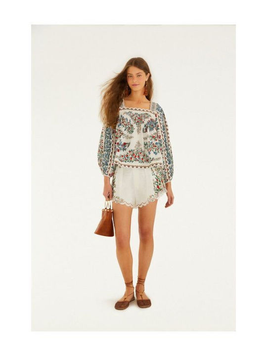 Women's Cotton Long Sleeve Multicolour Blouse