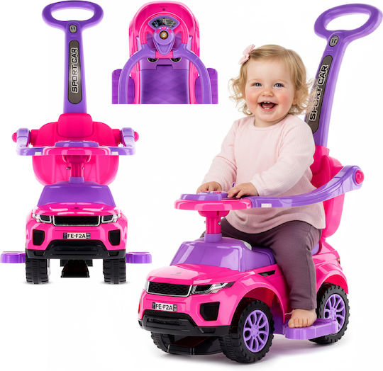 Ride-On Push Walker for Children with Parental Handle Sports Car Pink