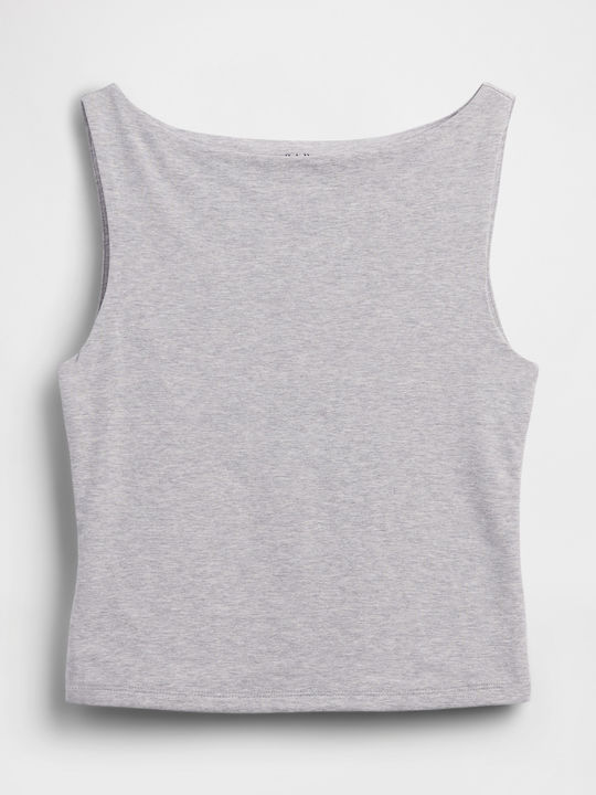 Women's Cotton Sleeveless Crop Top Light Heather Gray