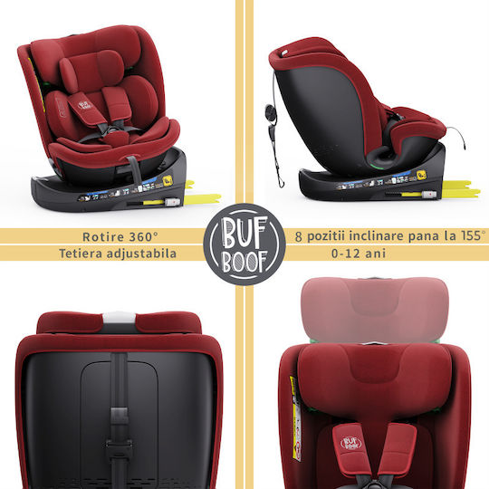 Buf Boof B-Joy Deluxe Autositz i-Size mit Isofix Rot 0-36 kg