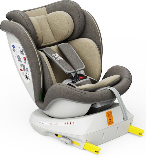 Buf Boof TWT Plus Deluxe Scaun Auto pentru Copii High-back Booster i-Size cu Isofix Light Brown 0-36 kg