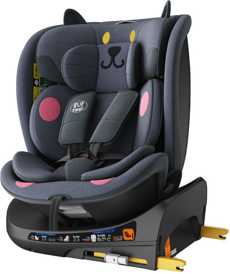 Buf Boof B-Joy Deluxe Scaun Auto i-Size cu Isofix Gri Închis CAT 0-36 kg