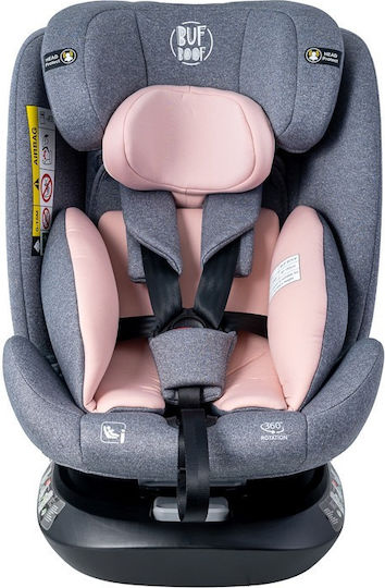 Buf Boof Saphir Deluxe Детско Столче за Кола i-Размер с Isofix Розов 0-36 кг
