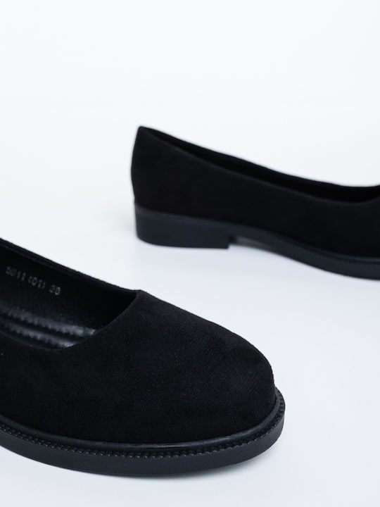 Damen Ballerinas aus Leder in Schwarz