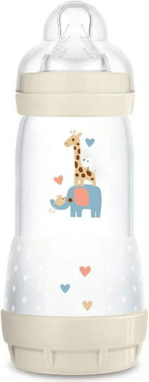 Mam Plastic Baby Bottle Easy Start Anti-Colic with Silicone Nipple for 4+ months Beige Forest 320ml