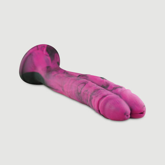 Двойно Силиконово Реалистично Дилдо Two In One Dp Large Platinum Silicone 43 См Червено Черно