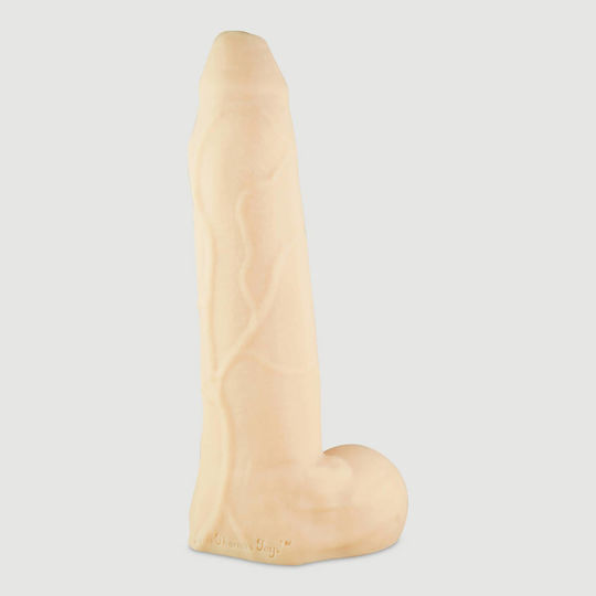 Μεγάλο Dildo Σιλικόνης Φλέβες & Βάση Thick Straight Large Platinum Silicone Dildo Veins 25,5 Cm Φυσικό