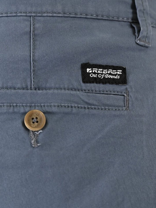 Rebase Herren Shorts Chino Steingrau-Blau