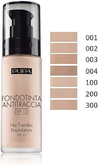 Pupa No Transfer Foundation Mov/alb SPF15 30ml