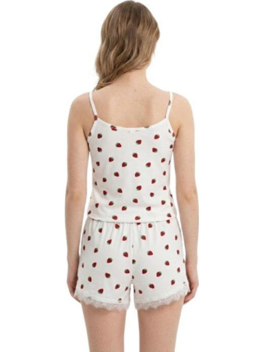 Soccus Set Pijamale Dama De Vară Alb