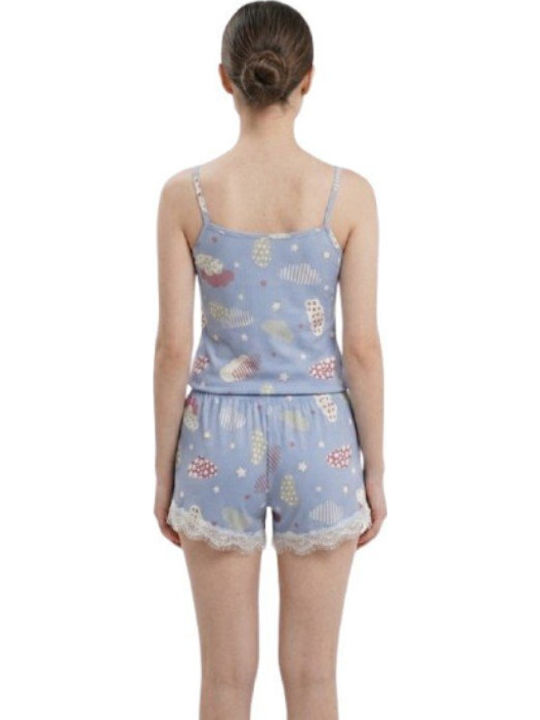 Soccus Set De Pijamale Dama De Vară Albastru