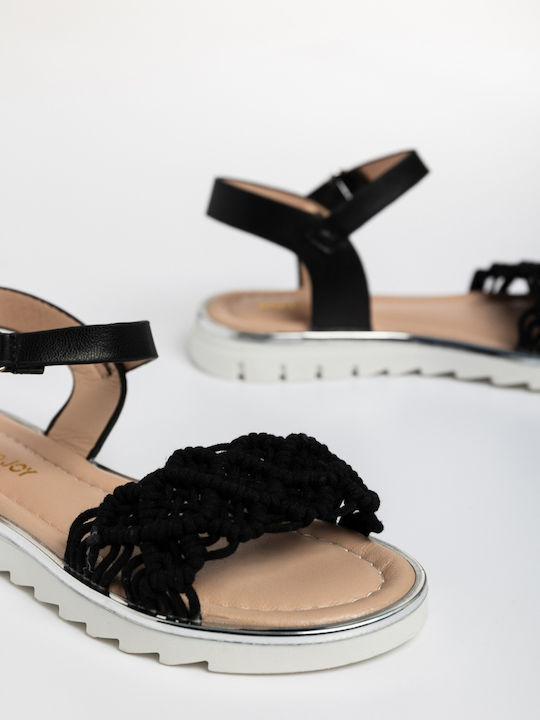 Sandale Tip Pantof Negre