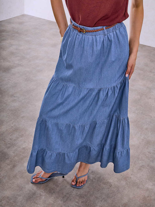 Celestino Γυναικεία Φούστα Μάξι Denim Όψη Loose Fit Μπλε