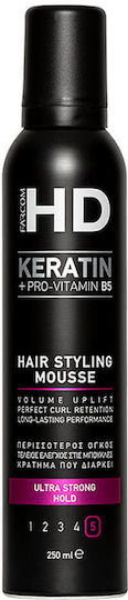 Farcom HD Keratin Αφρός Μαλλιών Όγκος Hair Styling Mousse Ultra Strong Hold 250ml