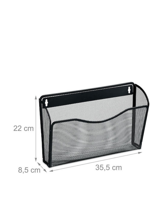Relaxdays Raft De Reviste Negru 22x8.5x35.5cm