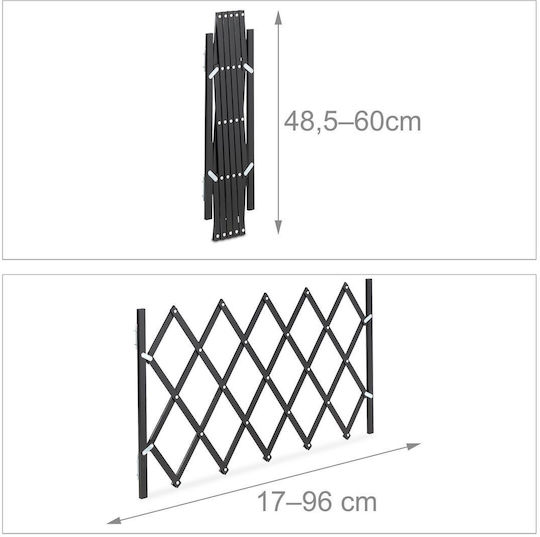 Relaxdays Divider De Verandă Pentru Câine Negru 96 X 15 Cm
