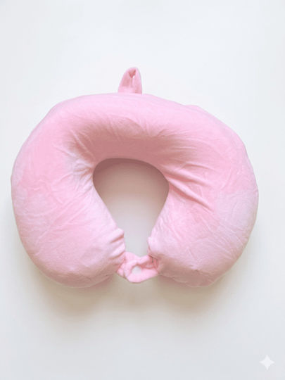Dream House Velvet Travel Pillow Pink