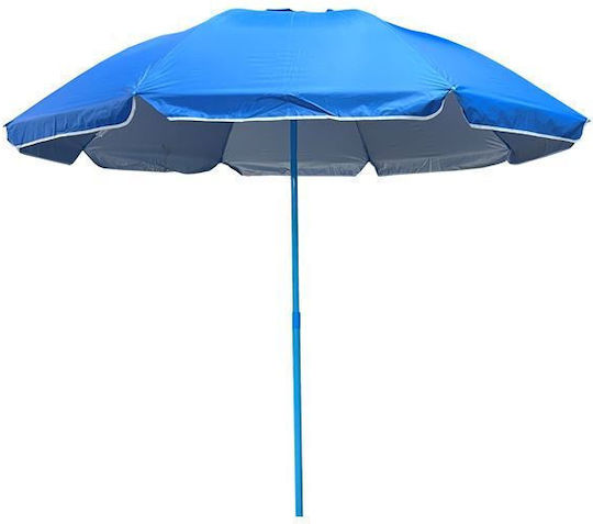 Solart Folding Beach Umbrella Diameter 2m with UV Protection and Air Duct Light Blue