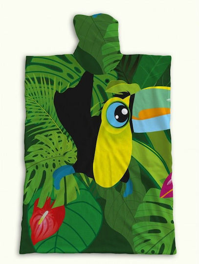 Uvea Toucan Kids Beach Poncho Green 70 x 52cm