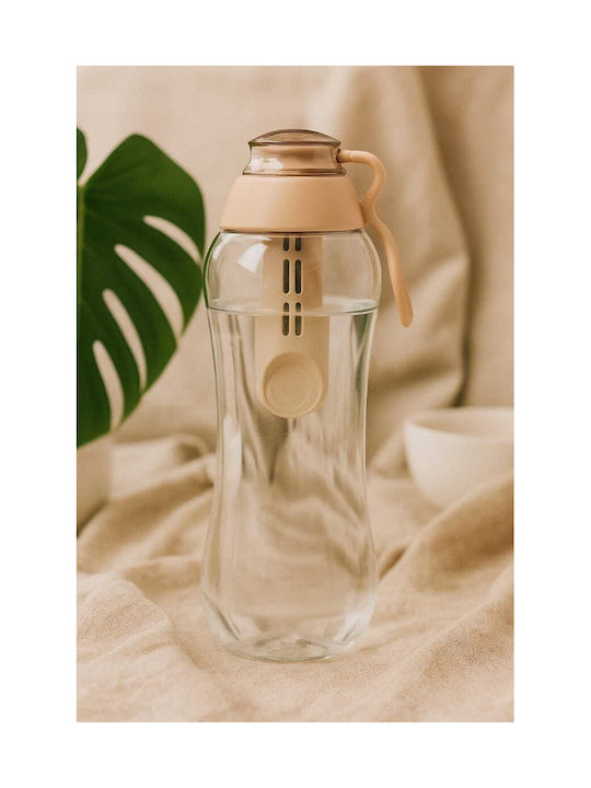 Dafi Plastic Water Bottle with Straw and Filter 500ml Brown