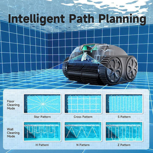 Wybot C1 Pro Wireless Robot Vacuum 65W Bottom Walls Waterline for Pools 150m²